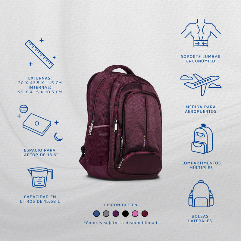Mochila para laptop | CoolCapital Bast | 15.6" pulgadas Vino