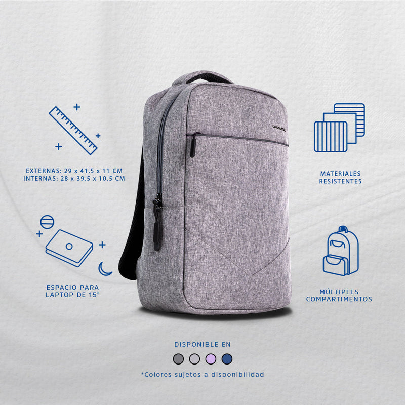Mochila para laptop | CoolCapital Carmel | 15" pulgadas Gris