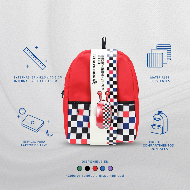 Mochila para laptop + mouse alámbrico | CoolCapital Cuadros | 15" pulgadas combo