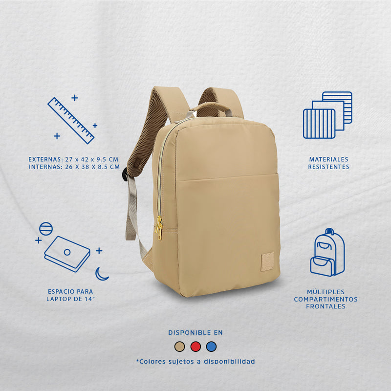 Mochila para laptop | CoolCapital Venice | 14" pulgadas Beige