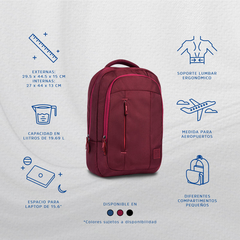 Mochila para laptop | CoolCapital Zilker | 15.6" pulgadas Vino