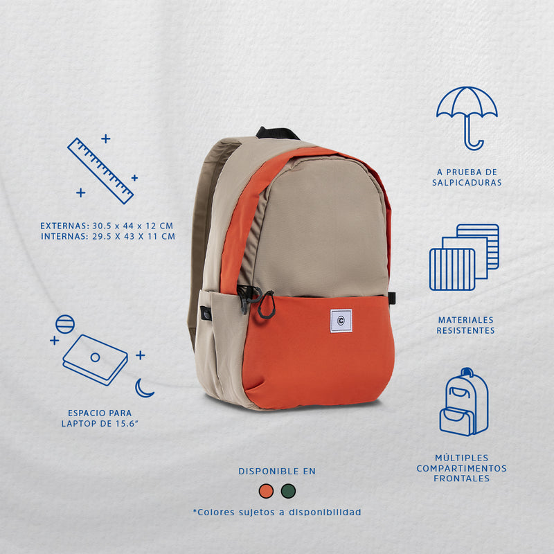 Mochila para laptop | CoolCapital Tanker | 15.6" pulgadas Naranja