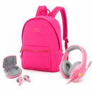 Kit Gaming Rosa con Mochila Slay para Laptop 14" Audífonos Muspell In Ear y On Ear