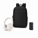 Back To School Kit Black 3 Audífonos Mochila 15.6" y Power Bank