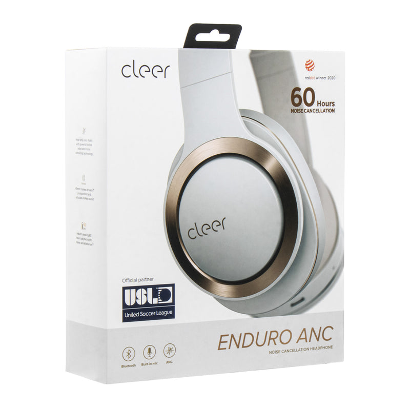 Audifonos Cleer Enduro ANC Over-Ear: 60h Batería, ANC Híbrido, Sonido Hi-Fi Plegables gris