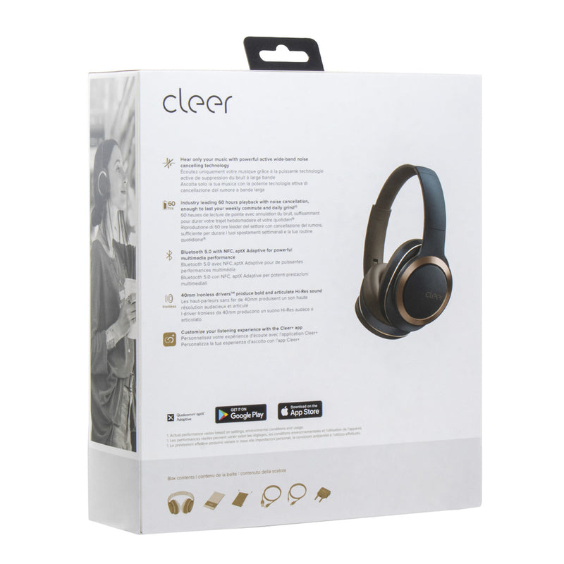 Audifonos Cleer Enduro ANC Over-Ear: 60h Batería, ANC Híbrido, Sonido Hi-Fi Plegables azul