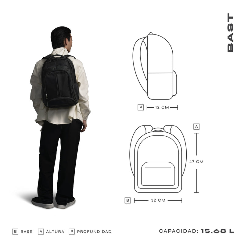 Mochila para laptop | CoolCapital Bast | 15.6" pulgadas Negro