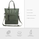 Bolsa CoolCapital Tote Bag Fuji: Laptop 14", Resistente y Ajustable, Verde