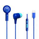 Audífonos alámbricos In-Ear STF VIVA: Tipo C, 10mm Azul