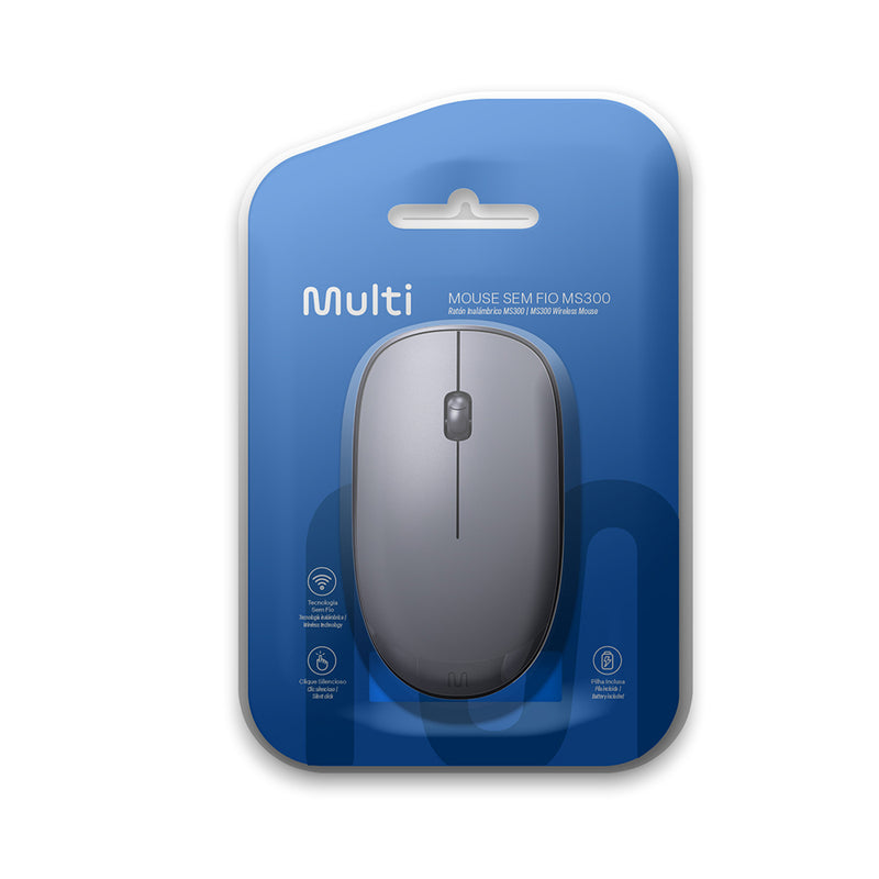 Mouse inalámbrico | Multi SEM FIO MS300 | Clic silencioso, 1200dpi Gri ...