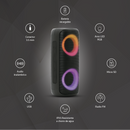 Bocina inalámbrica TWS portátil Billboard Carbono Pocket: 2"x2,  6hrs uso, 10W, protección IPX5