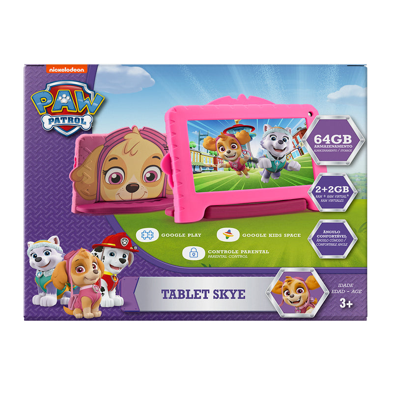 Tablet infantil 7" pulgadas | Multi Paw Patrol Skye | 64gb Quad Core 2gb interna + 2gb virtual RAM