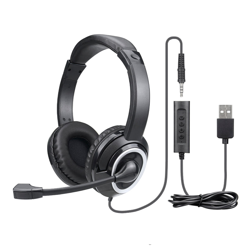 Audífono Alámbrico On-ear | Multi COM FIO HF700 | P3/USB, con Micrófono