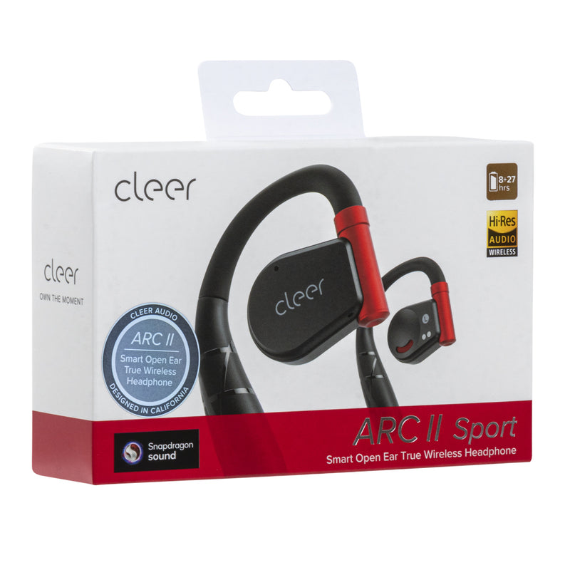 Audifonos Cleer ARC II Sport Open-Ear: conexión 5.3, IPX5, 35h Batería, UV Case negro
