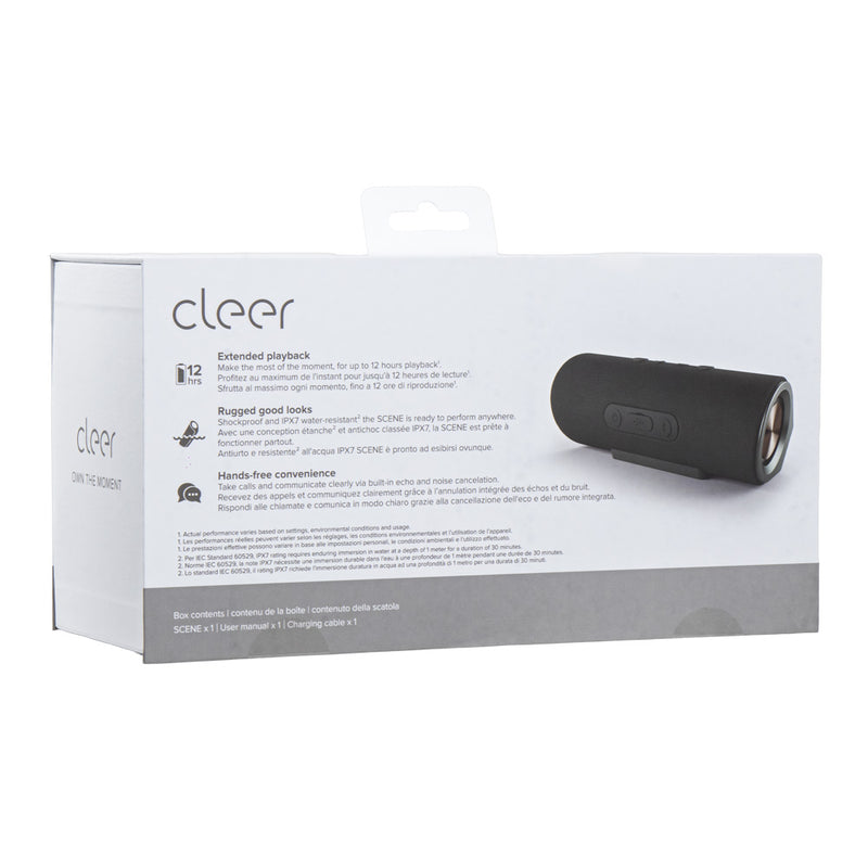 Bocina Portátil Cleer Scene: inalambrica, Resistencia IPX7, 12h Batería, Audio Potente gris