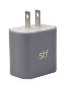 3 Pack Carga Ultra Rápida STF VIVA: Cargador 20W + Cable 60 W Tipo C-Tipo C + Kit protector Gris