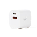 Cargador Pared 20W Doble Salida Carga Ultra Rápida 3A Tipo C + USB blanco