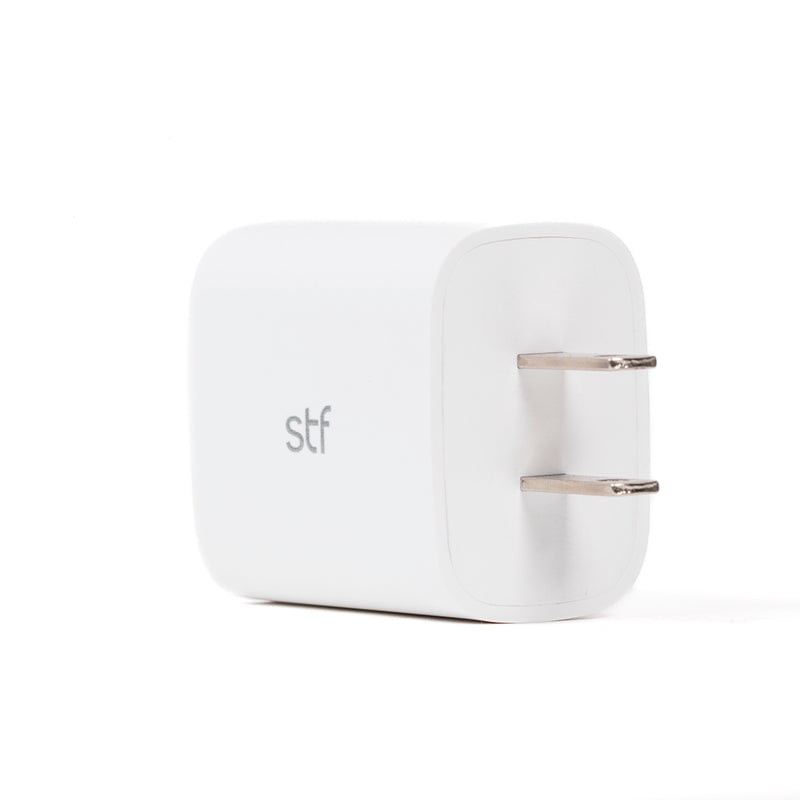 Cargador Pared 20W Doble Salida Carga Ultra Rápida 3A Tipo C + USB blanco