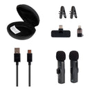 Kit 2 Micrófonos inalámbricos para celular | STF | Tipo C - Lightning con estuche