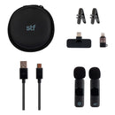 Kit 2 Micrófonos inalámbricos para celular | STF | Tipo C - Lightning con estuche