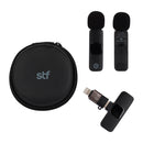 Kit 2 Micrófonos inalámbricos para celular | STF | Tipo C - Lightning con estuche