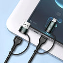 Cable 4 en 1 Tipo C/USB a Tipo C/Lightning 60W Carga Rápida 1.8m