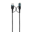 Cable 4 en 1 Tipo C/USB a Tipo C/Lightning 60W Carga Rápida 1.8m