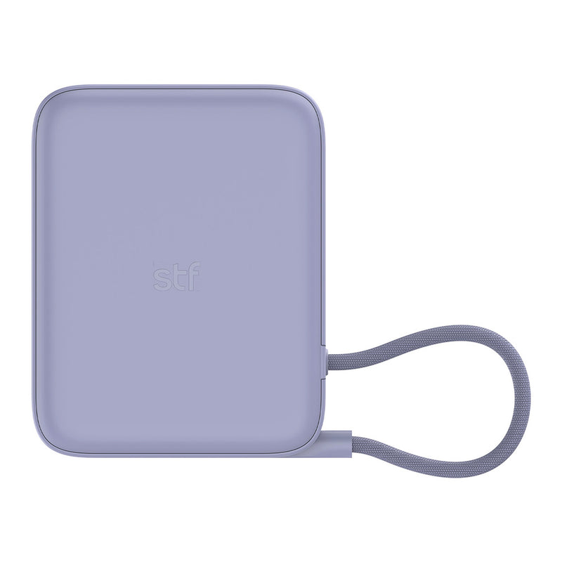 Batería Power Bank Portátil STF 10 000 mAh 20W PD Cable tipo C integrado Lila