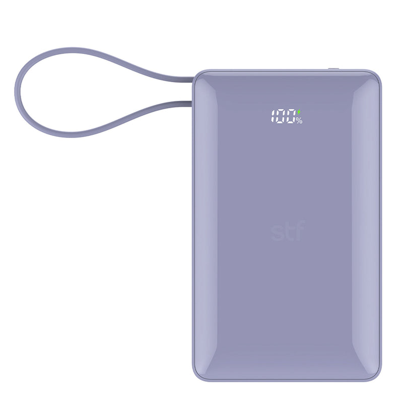 Batería Power Bank Portátil STF 20 000 mAh 20W PD Cable tipo C Lila