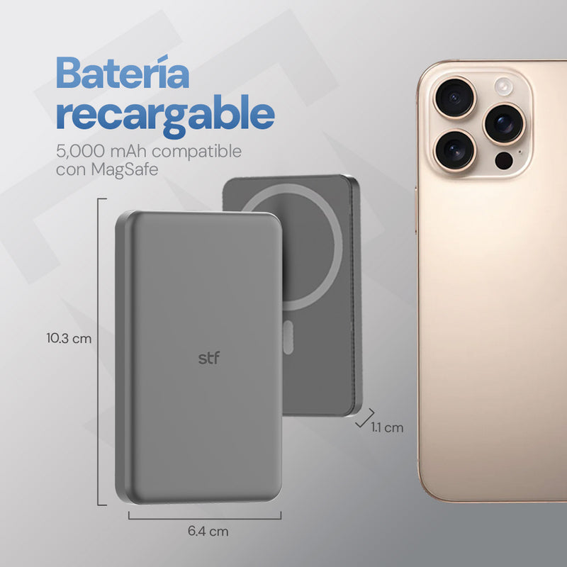 Bateria power bank MagSafe 20W 5,000 mAh Carga Ultra Rapida