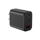 Cargador Pared GaN 30W 3 Salidas USB + Dual Tipo C Carga Rápida