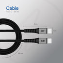 Cable Ultra Carga Rapida Tipo-C a Tipo-C 65W Trenzado 1.8m