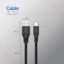 Cable USB a Tipo C 1.8m Carga Ultra Rápida 32W Transferencia Datos Negro