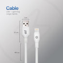 Cable USB a Lightning 1.8m Carga Rápida 2A Transferencia Datos Blanco