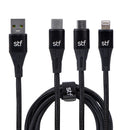 Cable 3 en 1 USB a Micro USB/Tipo C/Lightning Carga Rápida 2A 1.8m