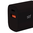 Cargador Pared 20W Doble Salida Carga Ultra Rápida 3A Tipo C + USB negro