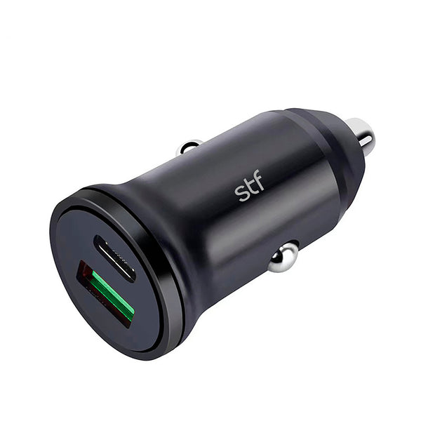 Cargador de auto 18W | STF Carga Rapida 2.4A | Salida tipo C y USB para celular