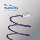Cable Magnético STF Tipo C a Tipo C: Carga Rápida, 65W,  Transferencia de datos, Morado