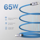 Cable Magnético STF Tipo C a Tipo C: Carga Rápida, 65W,  Transferencia de datos, Azul