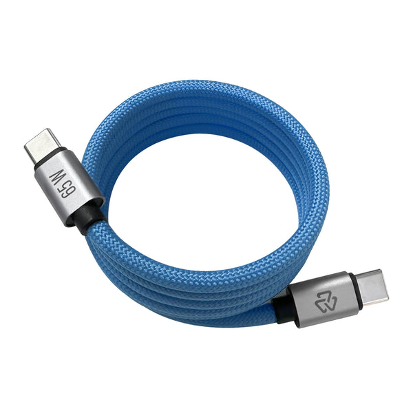 Cable Magnético STF Tipo C a Tipo C: Carga Rápida, 65W,  Transferencia de datos, Azul
