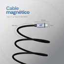 Cable Magnético STF Tipo C a Tipo C: Carga Rápida, 65W,  Transferencia de datos, Negro