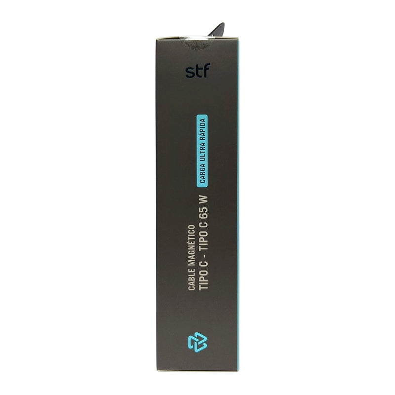 Cable Magnético STF Tipo C a Tipo C: Carga Rápida, 65W,  Transferencia de datos, Negro