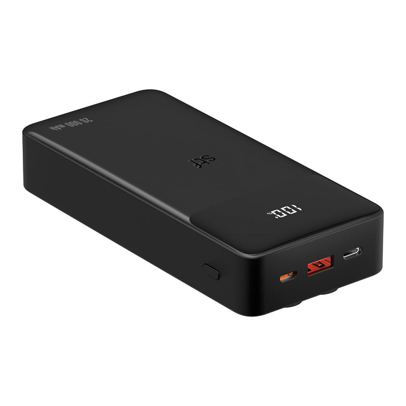 Batería Recargable STF: 20,000 mAh, 22W, con Cables Tipo C y Lightning