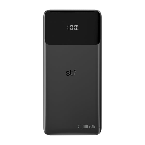 Batería Recargable STF: 20,000 mAh, 22W, con Cables Tipo C y Lightning