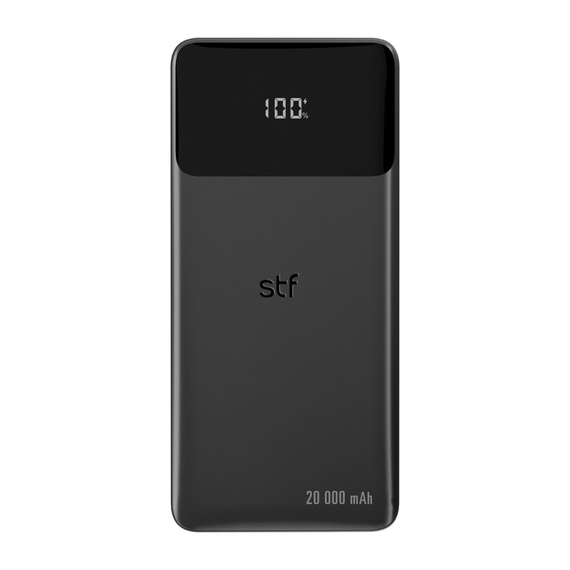 Batería Recargable STF: 20,000 mAh, 22W, con Cables Tipo C y Lightning