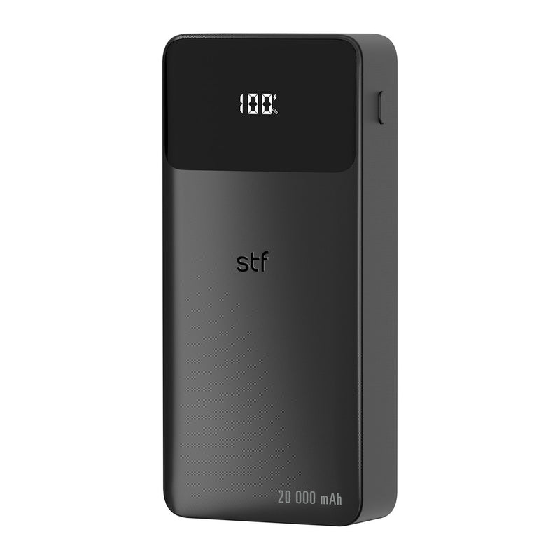 Batería Recargable STF: 20,000 mAh, 22W, con Cables Tipo C y Lightning