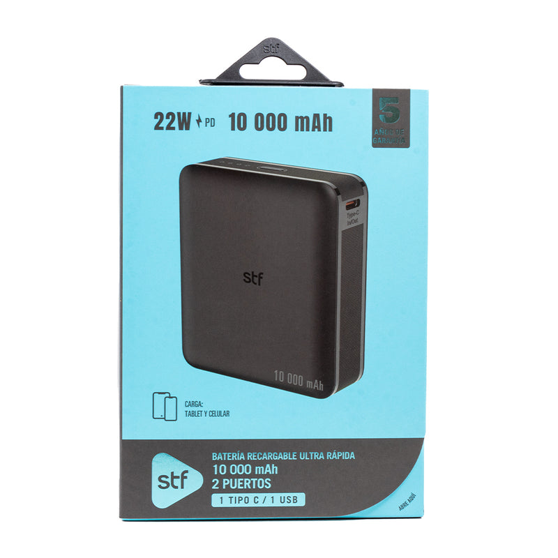 Bateria power bank 22W 10,000 mAh Carga Ultra rápida