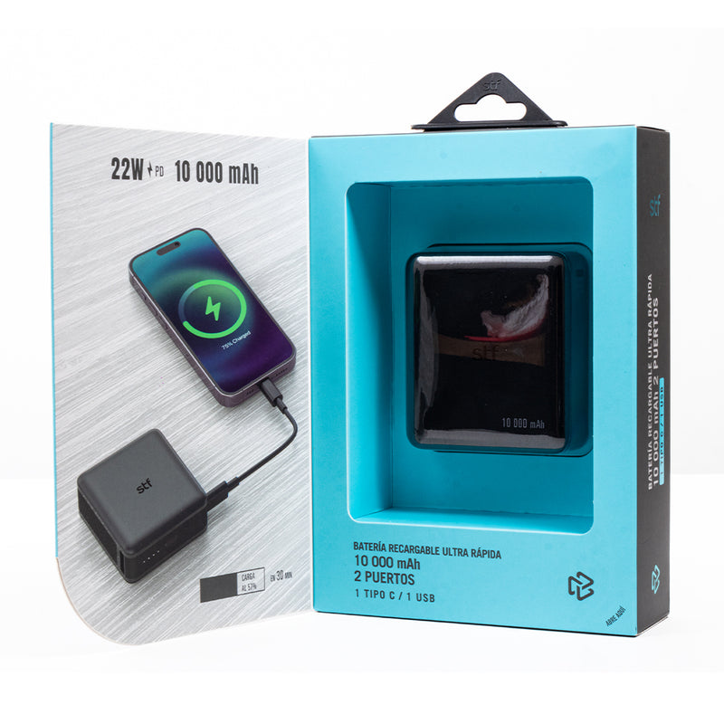 Bateria power bank 22W 10,000 mAh Carga Ultra rápida
