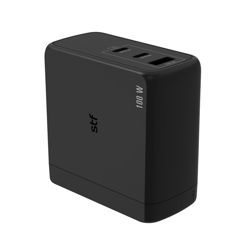 Cargador de pared GaN 100W | STF Carga ultra rápida 3A | 3 salidas para celular