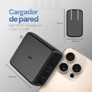 Cargador Pared GaN 100W 3 Puertos Tipo C Dual + USB Carga Ultra Rápida